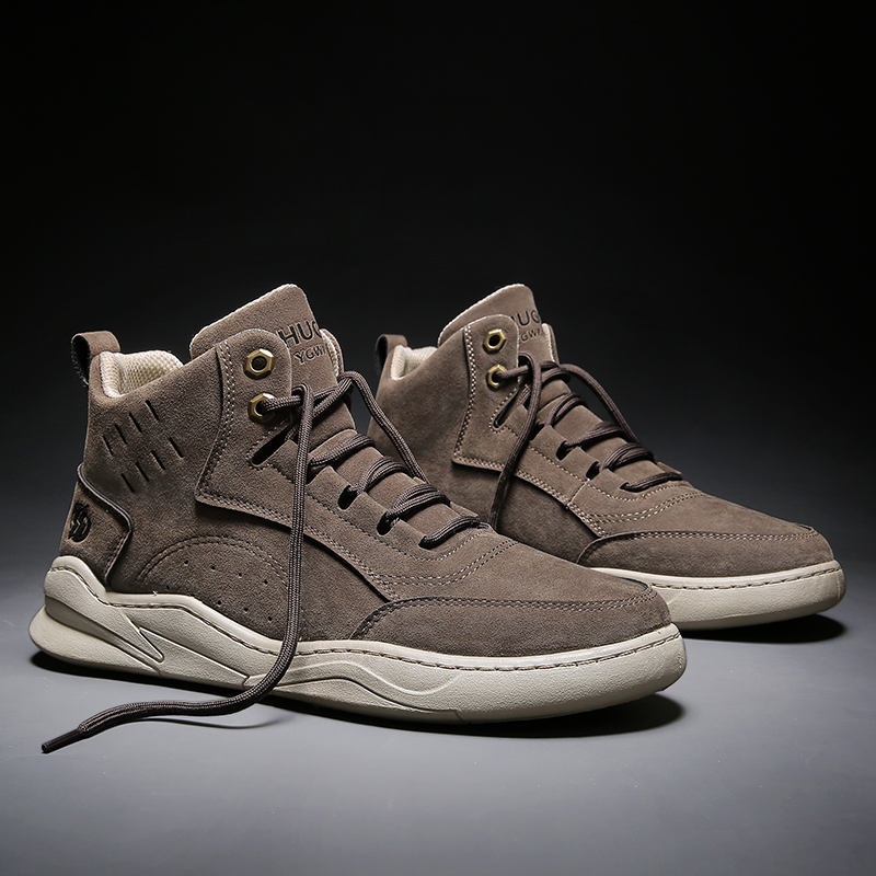 Suede Ankle Boot - High Top Boots Men's Shoes Motorcycle
