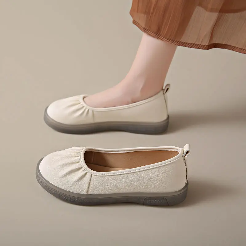 Women Shoes Quick Delivery - Women's Flat Shoes With Heel Wrinkles