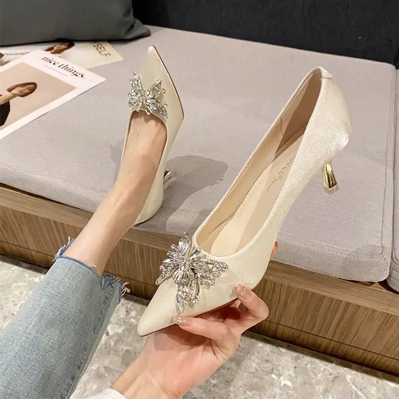 Women Shoes Quick Delivery - Pointed Toe Rhinestone Shoes for Women