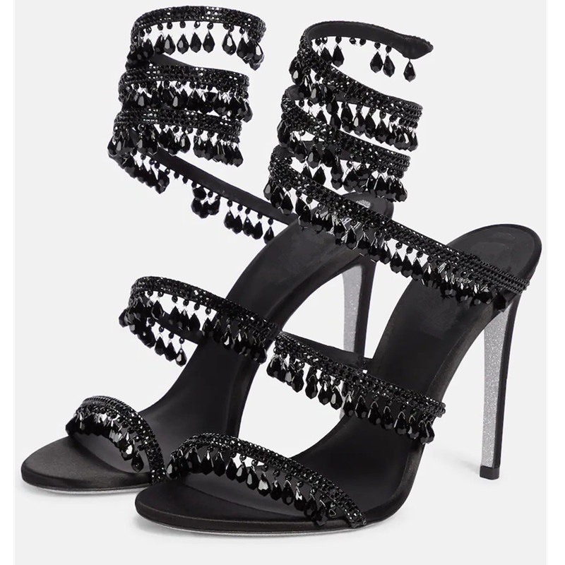Sexy Green Crystal Fringe Stil - Rhinestone Sandal Women recension och pris