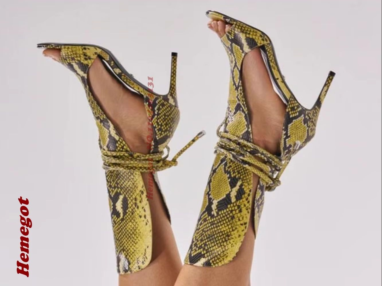 Yellow Snake Print Gladiator S - Women'S Shoes Yellow recension och pris