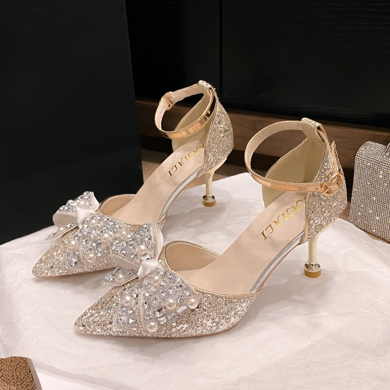 Exquisite Women High Heel Sand - Rhinestone Sandal Women recension och pris