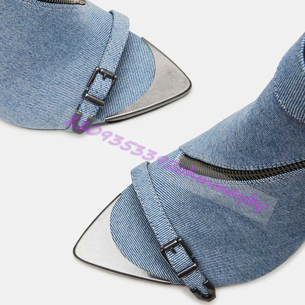 Summer Blue Denim Pointed-Toe  - Suede Ankle Boot recension och pris