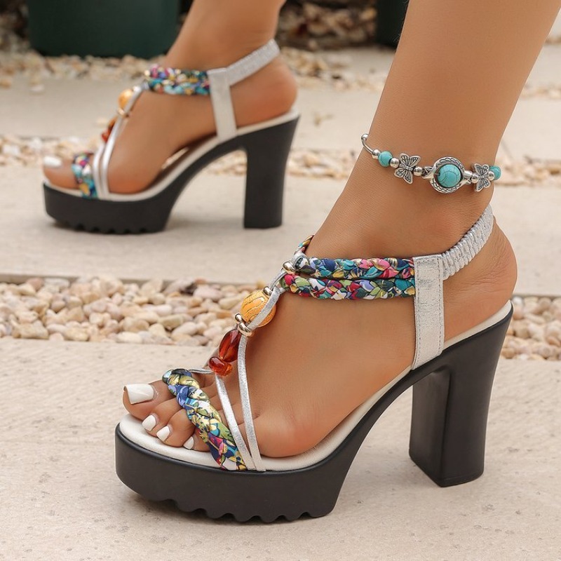 2026 Summer Style Women's Thic - Rhinestone Sandal Women recension och pris