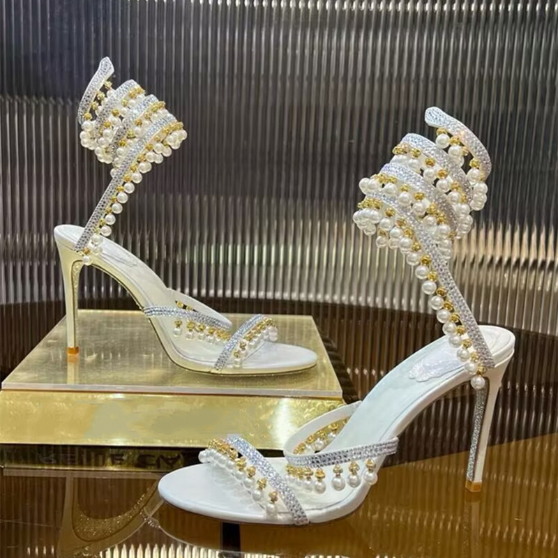 Luxury Rhinestones Pearls Tass - Rhinestone Sandal Women recension och pris