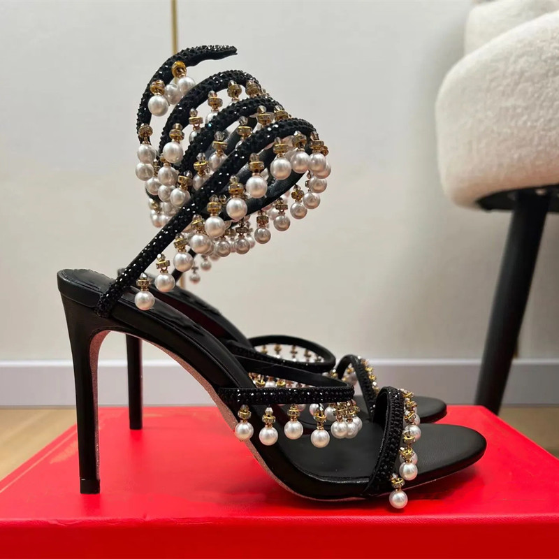 Luxury Rhinestones Pearls Tass - Rhinestone Sandal Women recension och pris