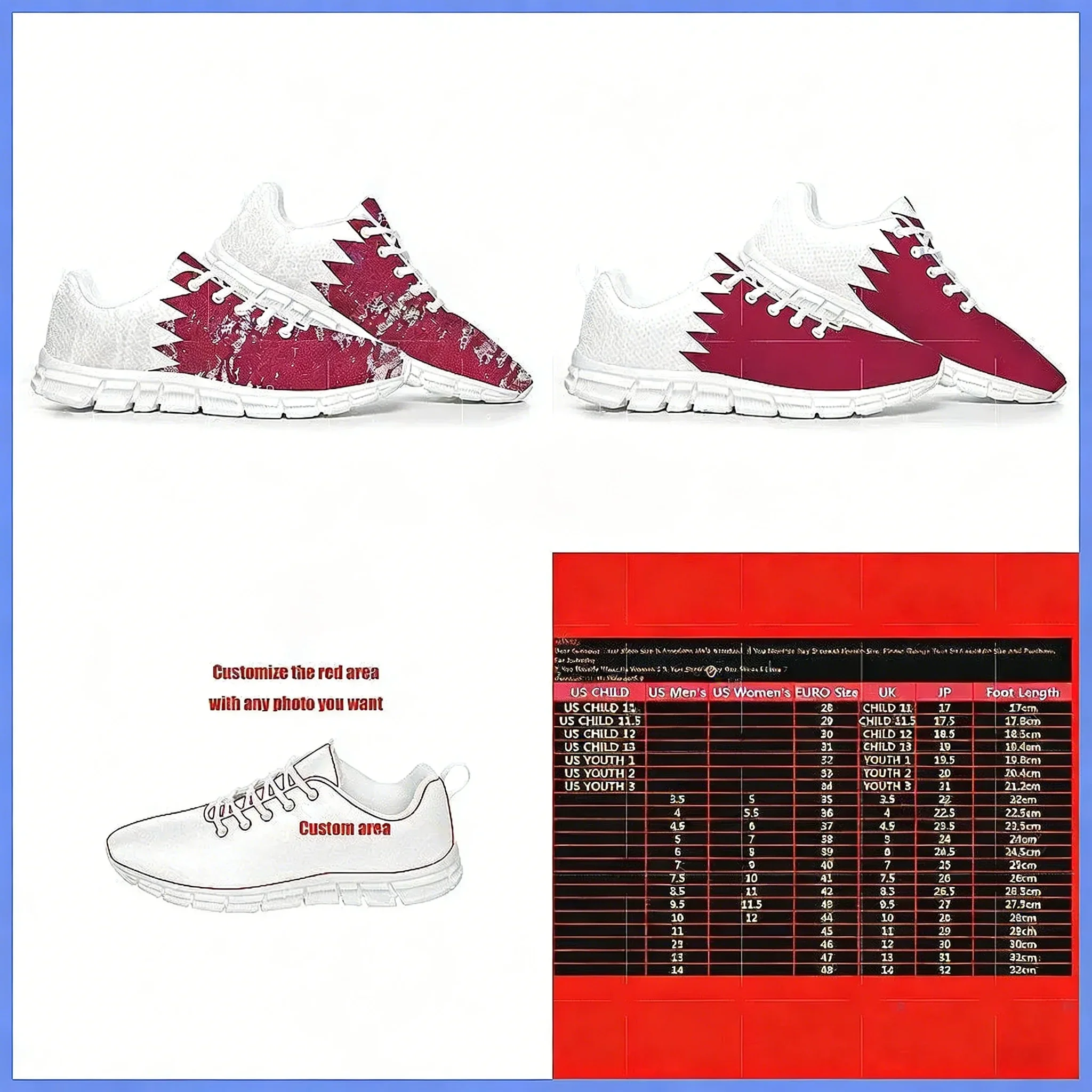 Qatar Flag Sports Shoes, Custo - Women Shoes Qatar recension och pris
