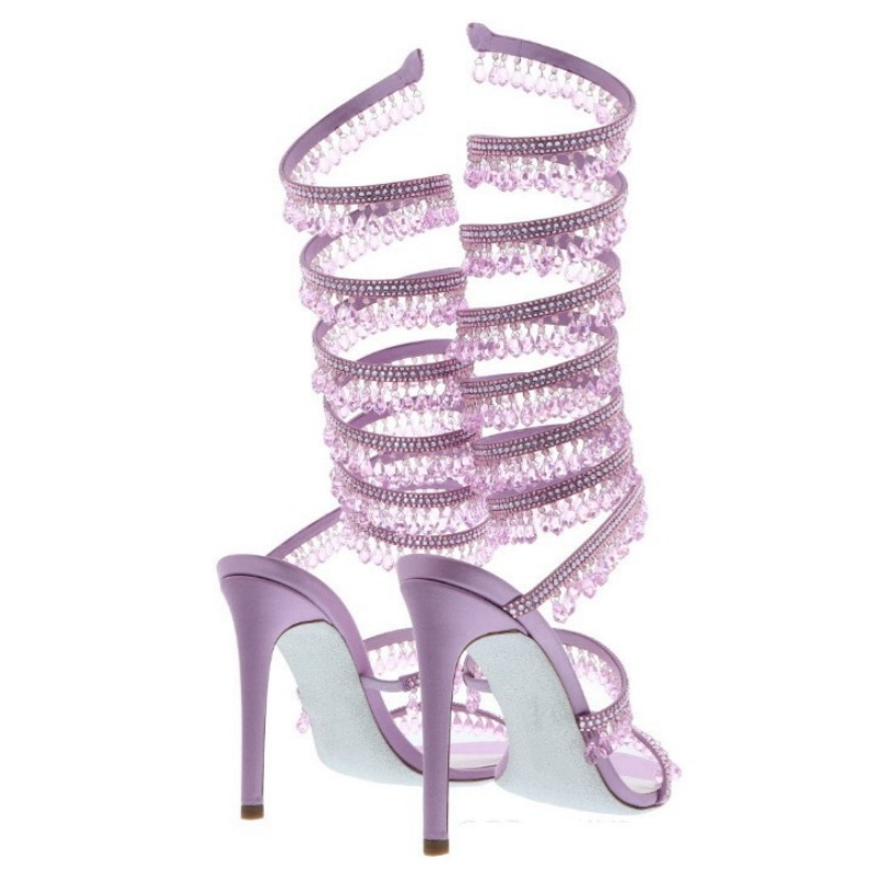 Thin high-heeled sandals summe - Rhinestone Sandal Women recension och pris