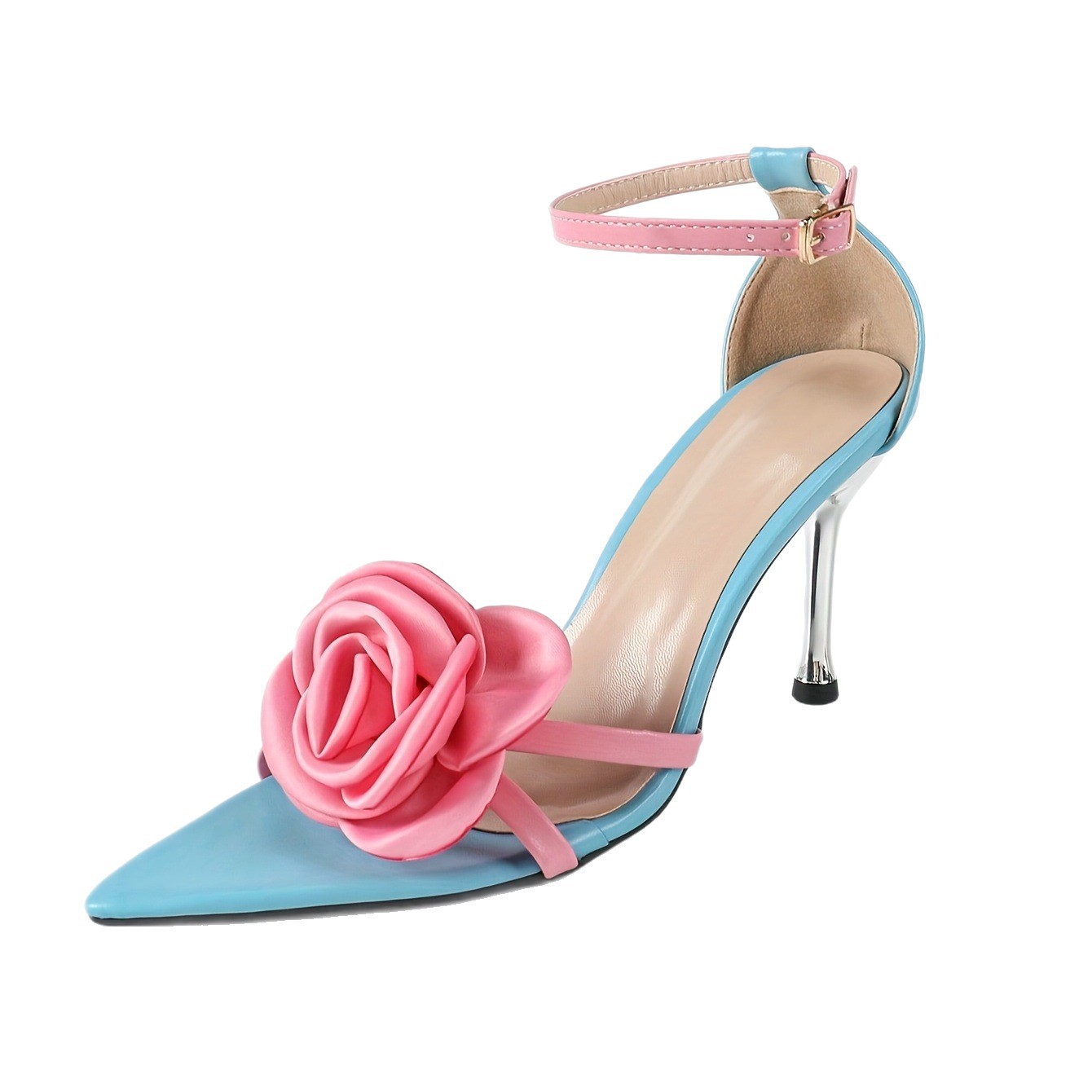 10cm/3.93inch Pink Flower Blue - Women'S Shoes Back To School recension och pris