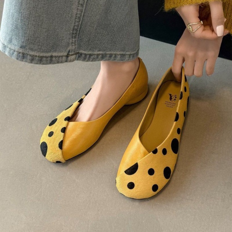 Genuine Leather Sweet Style Ye - Women'S Shoes Yellow recension och pris